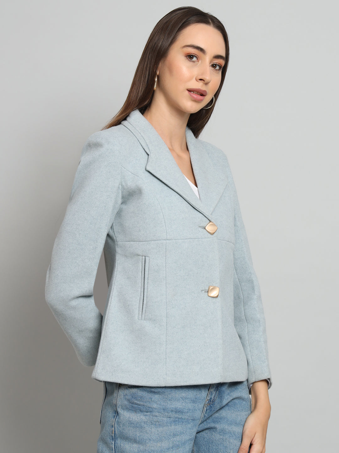 Womens Short Woollen Blazer