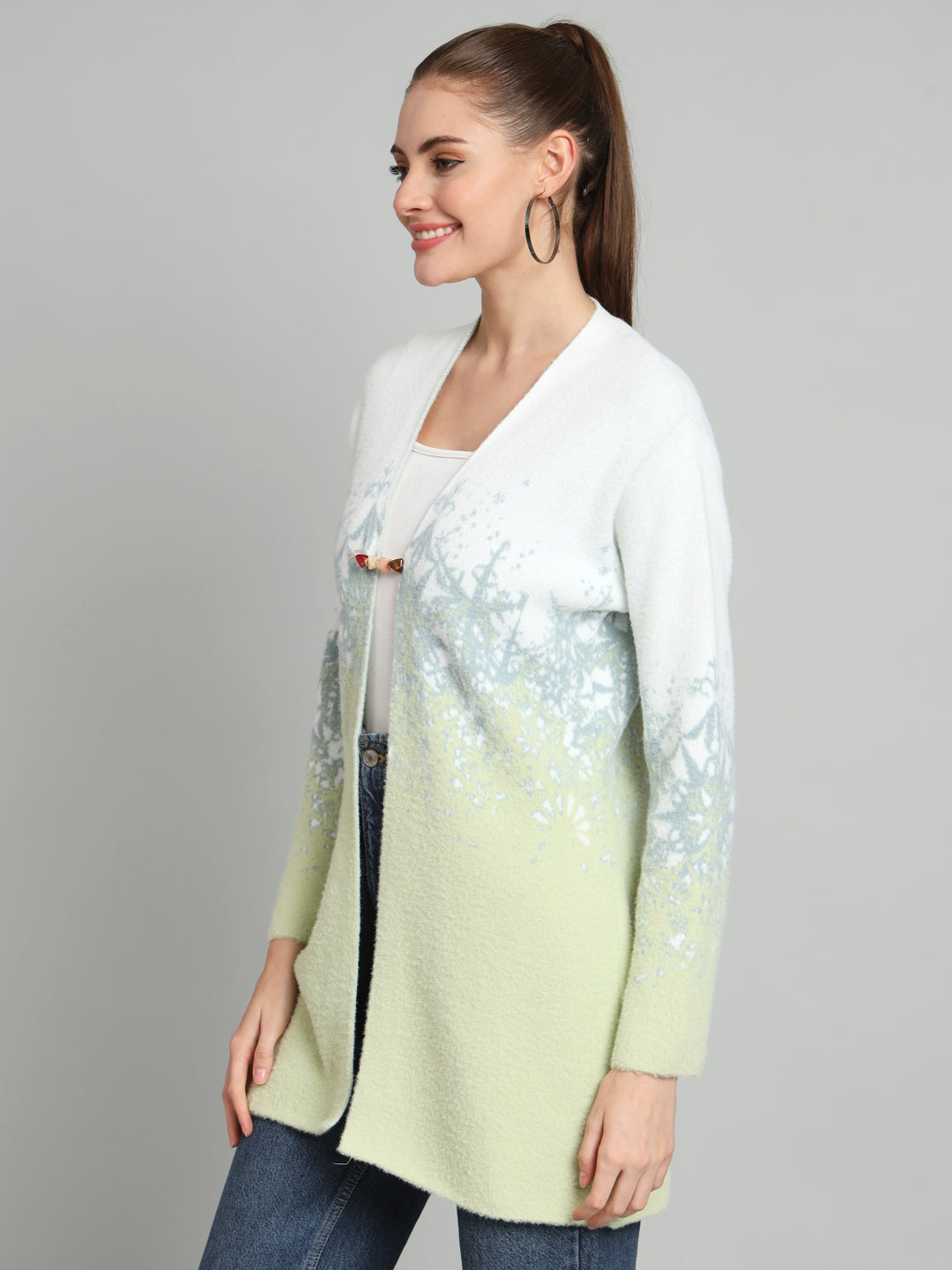 Designer Print Woollen Shrug