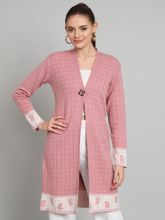 Broowl Pink Woollen Shrug