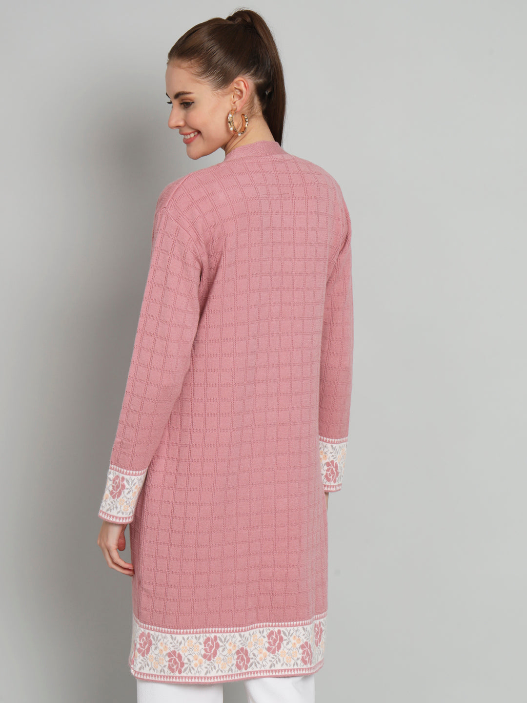 Broowl Pink Woollen Shrug