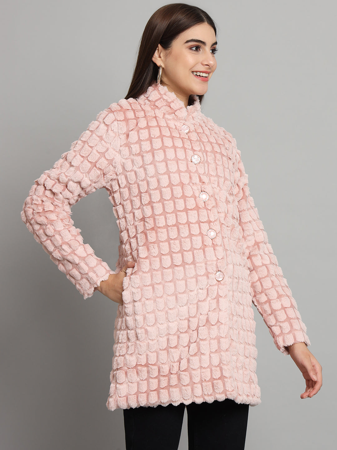 Pink Furry Overcoat