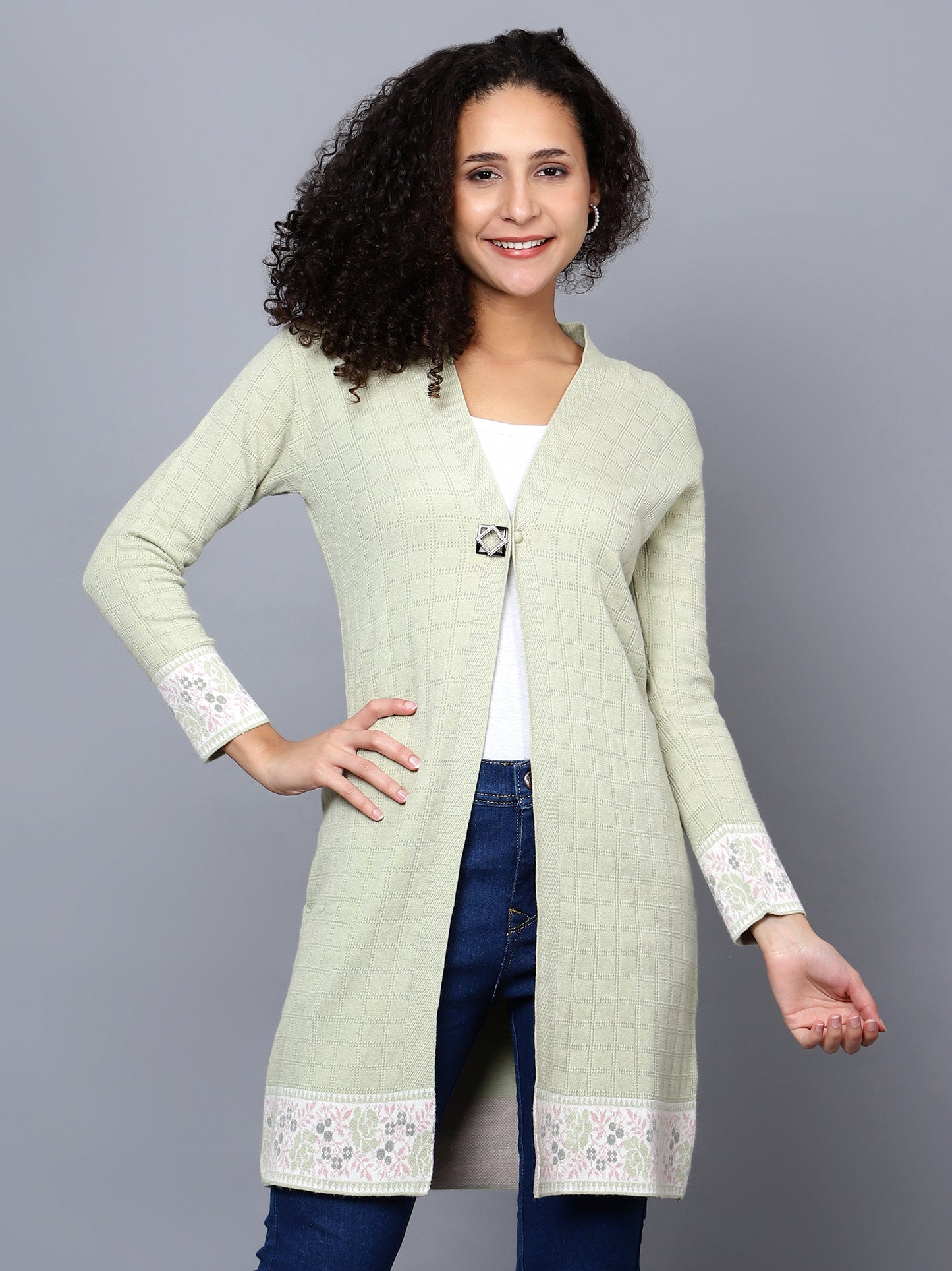 Green Soft Woollen Shrug