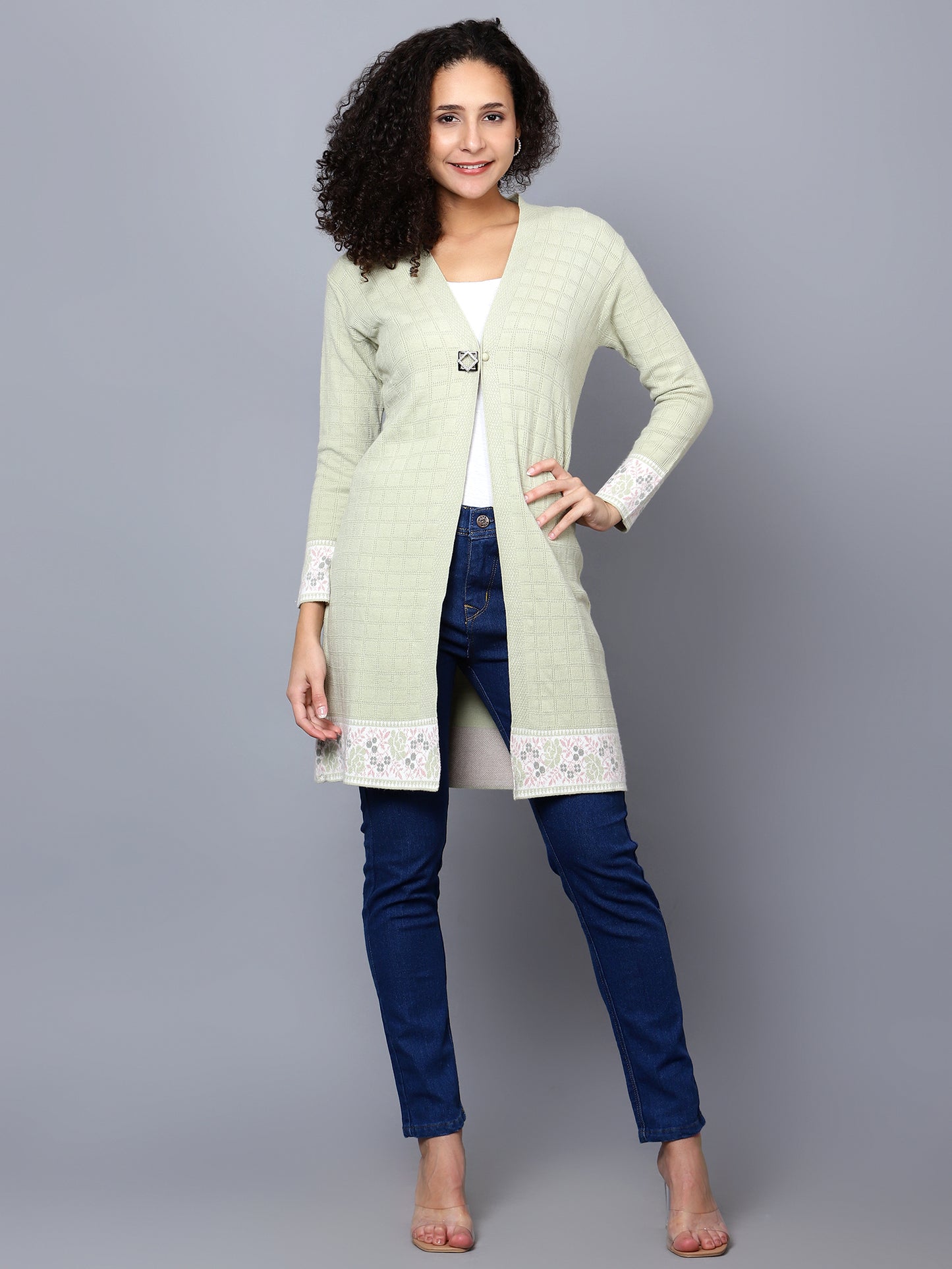 Green Soft Woollen Shrug