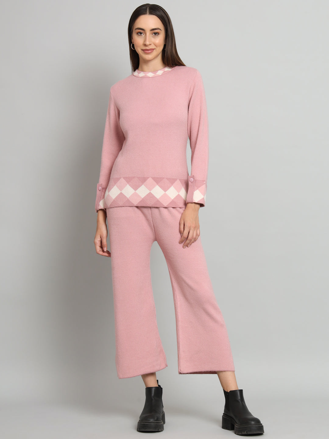 Pink Elite Woollen Coord Set