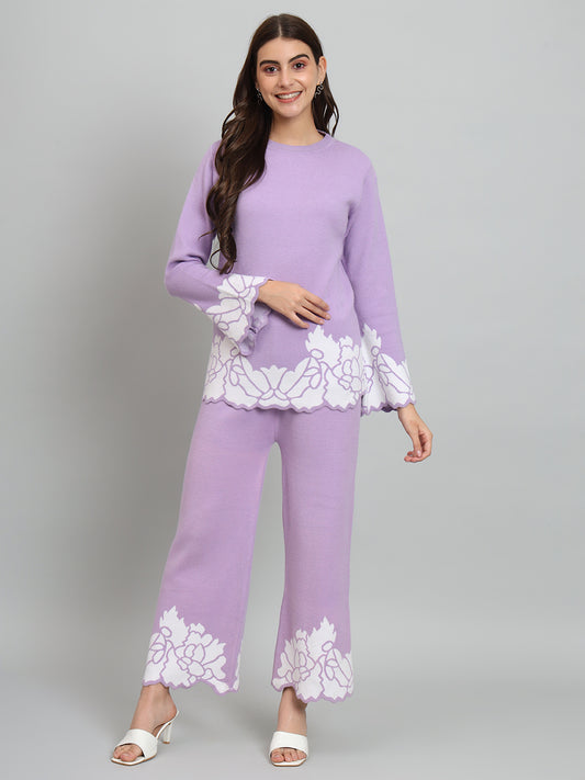 Lavender Woollen Tunic with palazzo