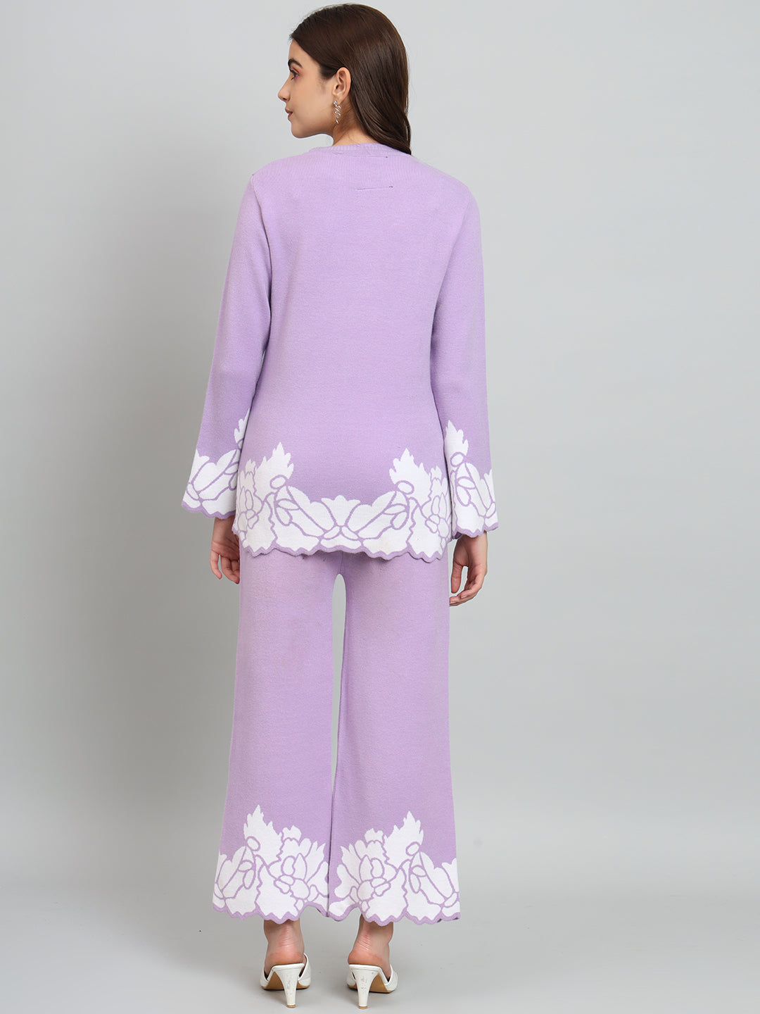 Lavender Woollen Tunic with palazzo