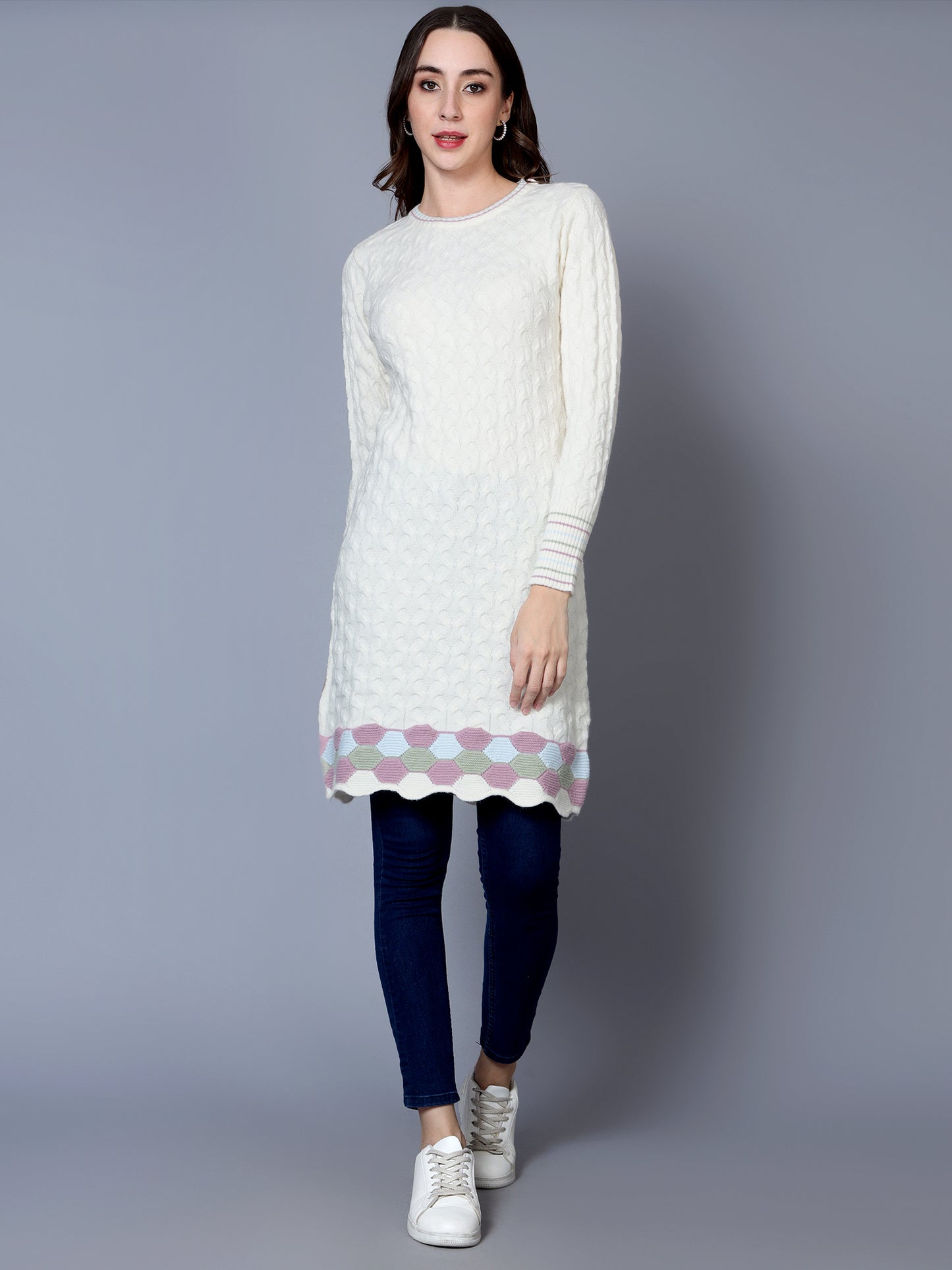 BROOWL Womens Woollen Winter Wear Dress.