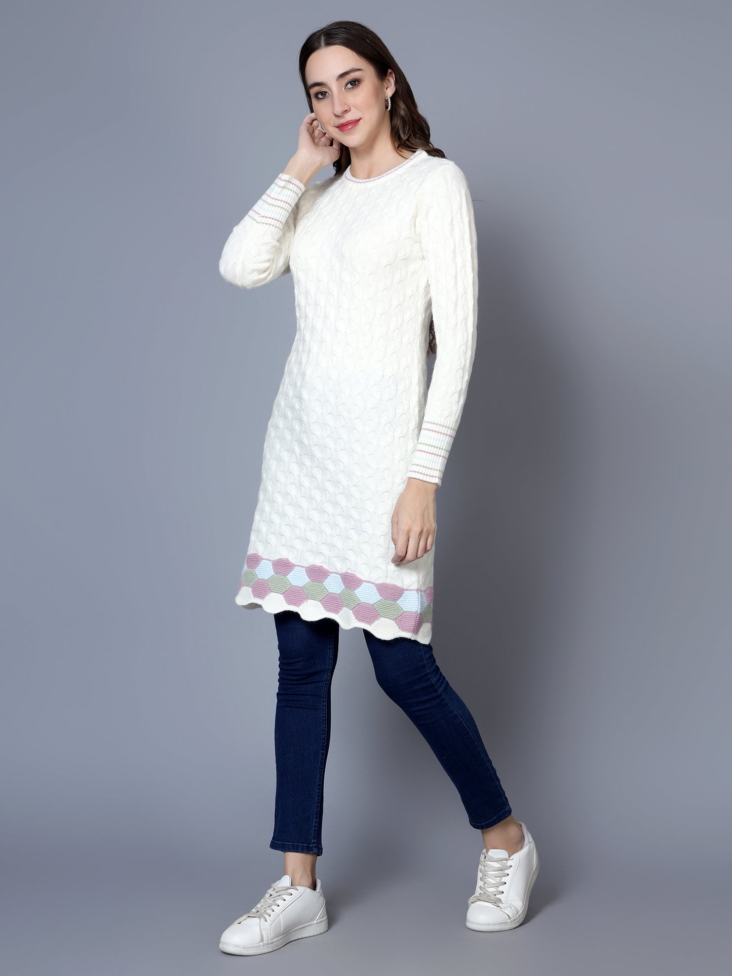 BROOWL Womens Woollen Winter Wear Dress.