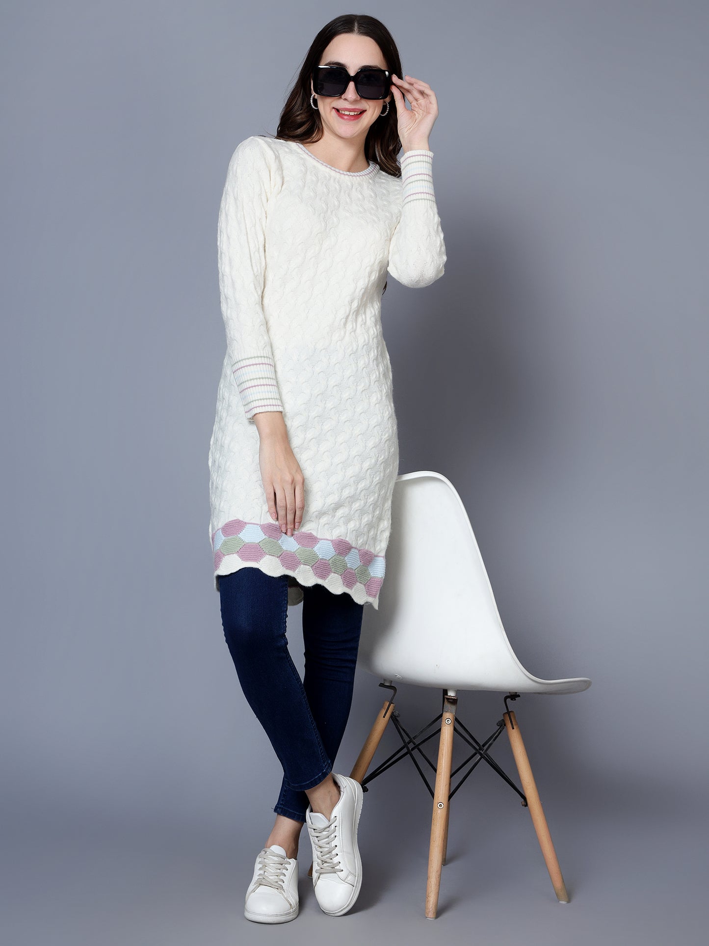 BROOWL Womens Woollen Winter Wear Dress.