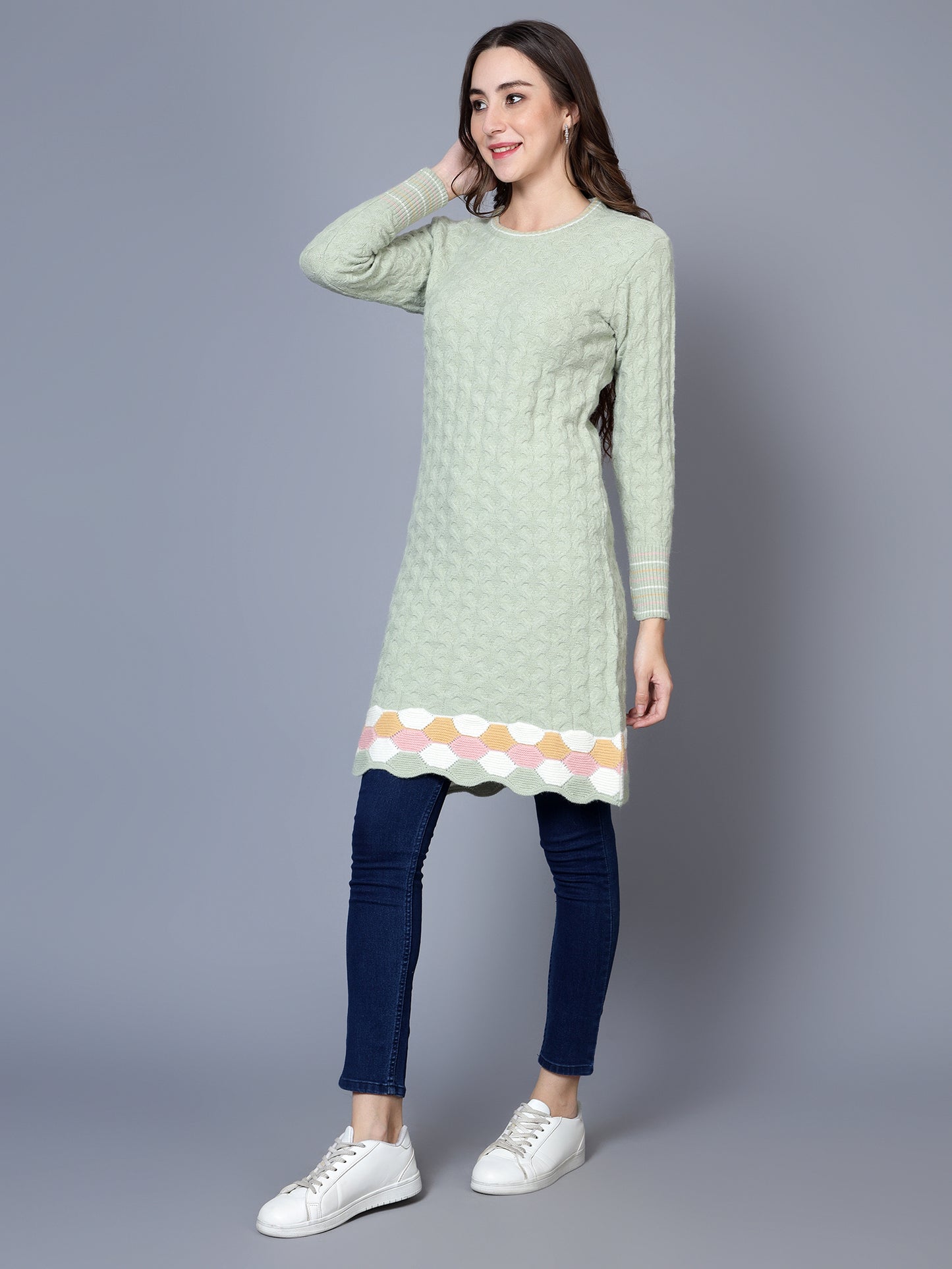 BROOWL Womens Woollen Winter Wear Dress.