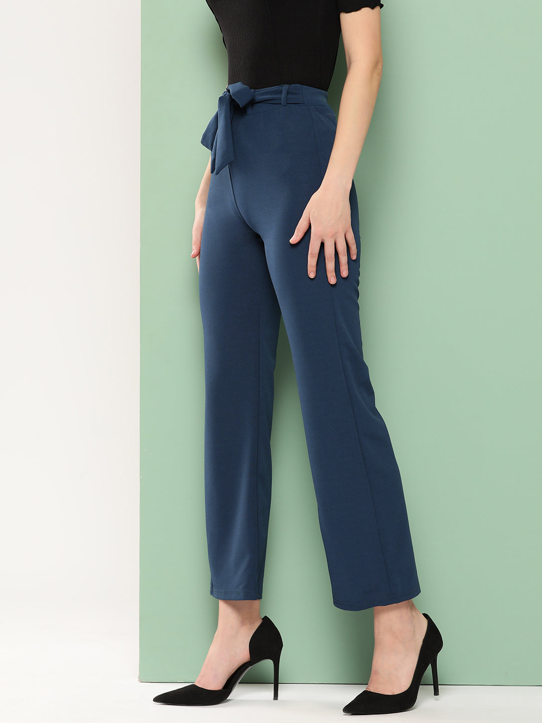 BROOWL Women Smart High-Rise Trousers