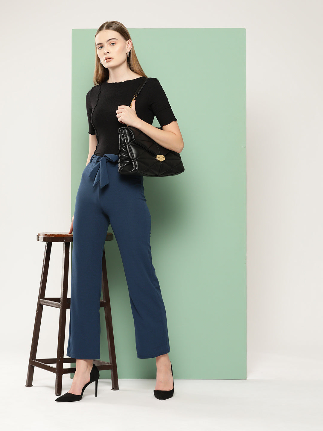 BROOWL Women Smart High-Rise Trousers